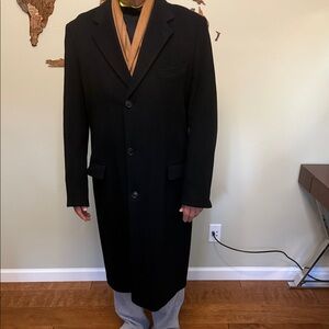Men's Black Cashmere Overcoat made in Italy